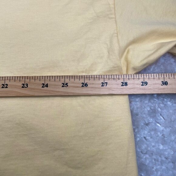 Fear Of God Essentials V-Neck Boxy Tee Raw Hem Yellow Oversized - Picture 8 of 9